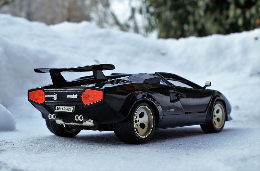Model Car, Auto, Lamborghini, black, sports car, toys, racing car HD wallpaper