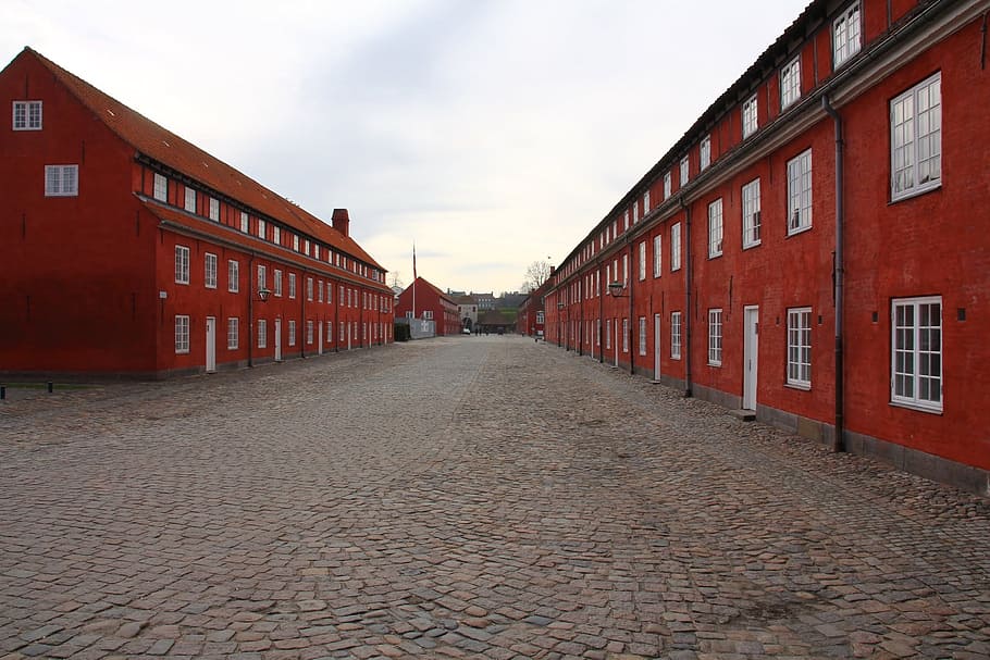 Street, Barracks, Empty, red, architecture, built Structure HD wallpaper