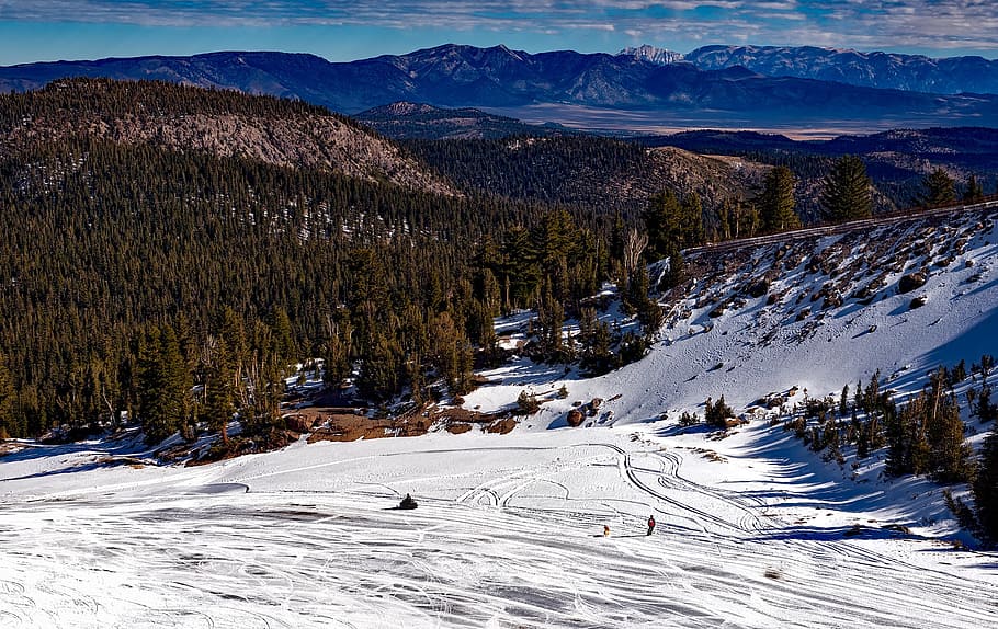 mammoth lakes, california, winter, snow, ski slope, skiing, HD wallpaper