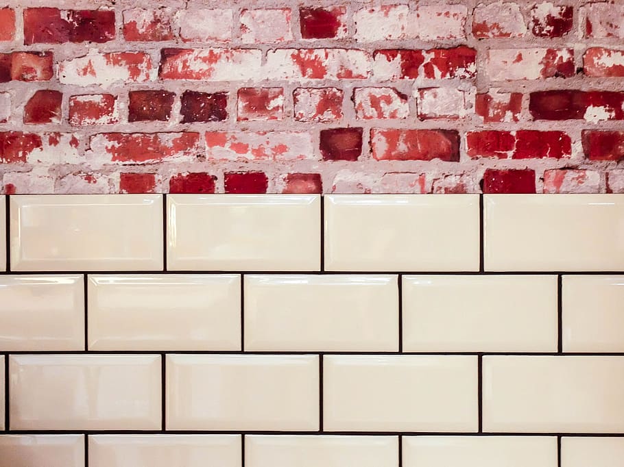 White Ceramic Wall Tile Beside Red Concrete Bricks, architecture HD wallpaper