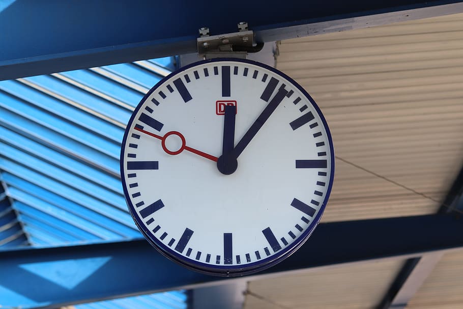 station clock, time indicating, railway station, clock face HD wallpaper