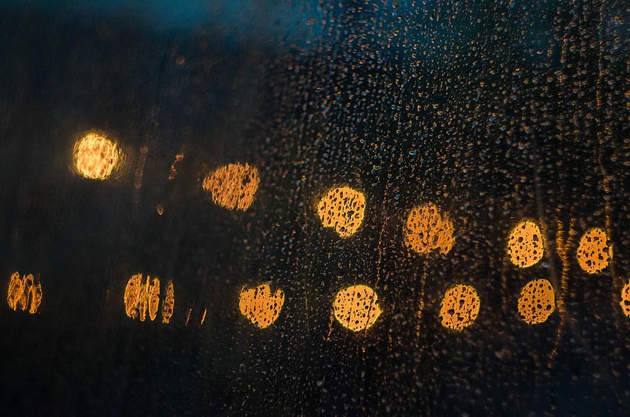 brown and black textile, closeup photography of glass window with dew HD wallpaper