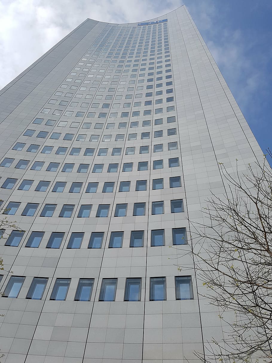 skyscraper, leipzig, city, building, architecture, facade, university HD wallpaper