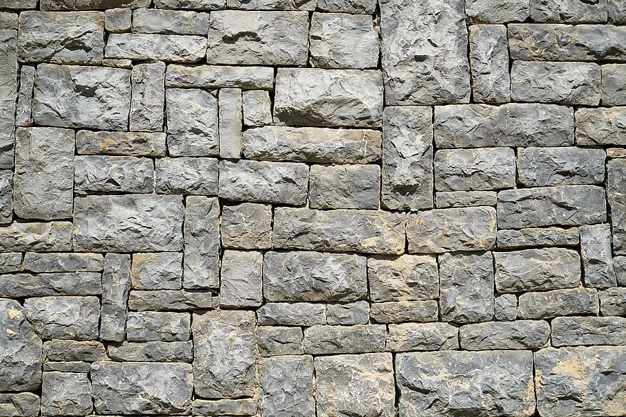 gray paver brick, stone, wall, granite, background, decoration, HD wallpaper