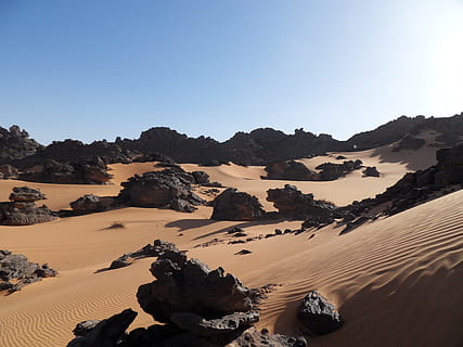 desert, libya, sand, rock, landscape, mation, nature, sky, scenics - nature HD wallpaper
