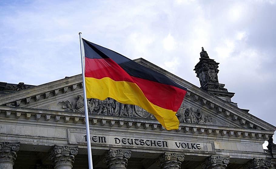 black, red, and yellow flag during daytime, berlin, germany, government, HD wallpaper
