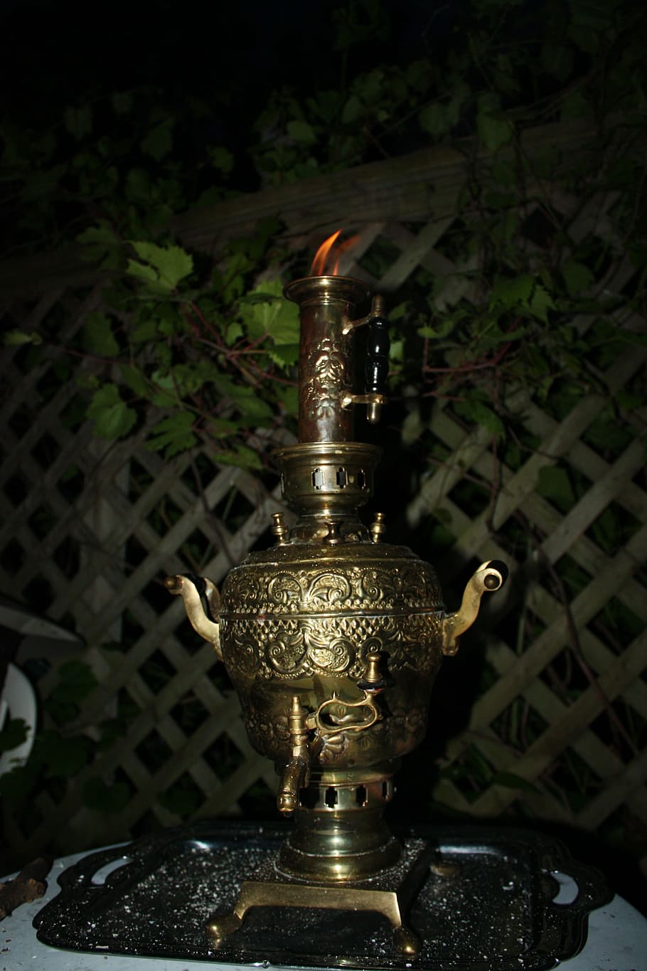 samovar, tea, ogron′, copper, metal, burning, no people, flame HD wallpaper