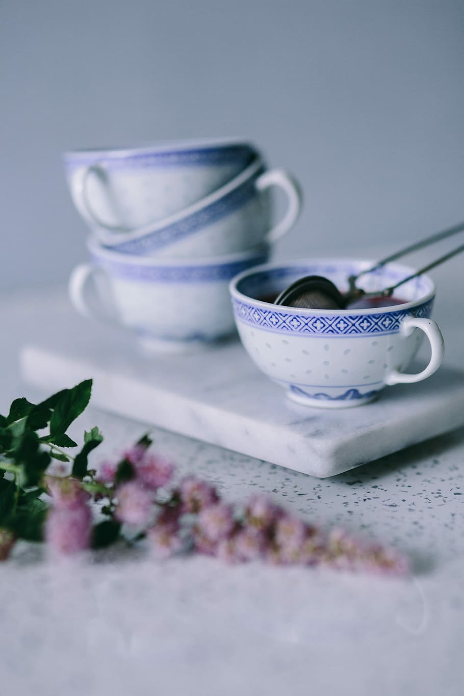Coffee, Tee, and Cream Puffs, tea, cup, cake, sweet, cup of tea HD wallpaper