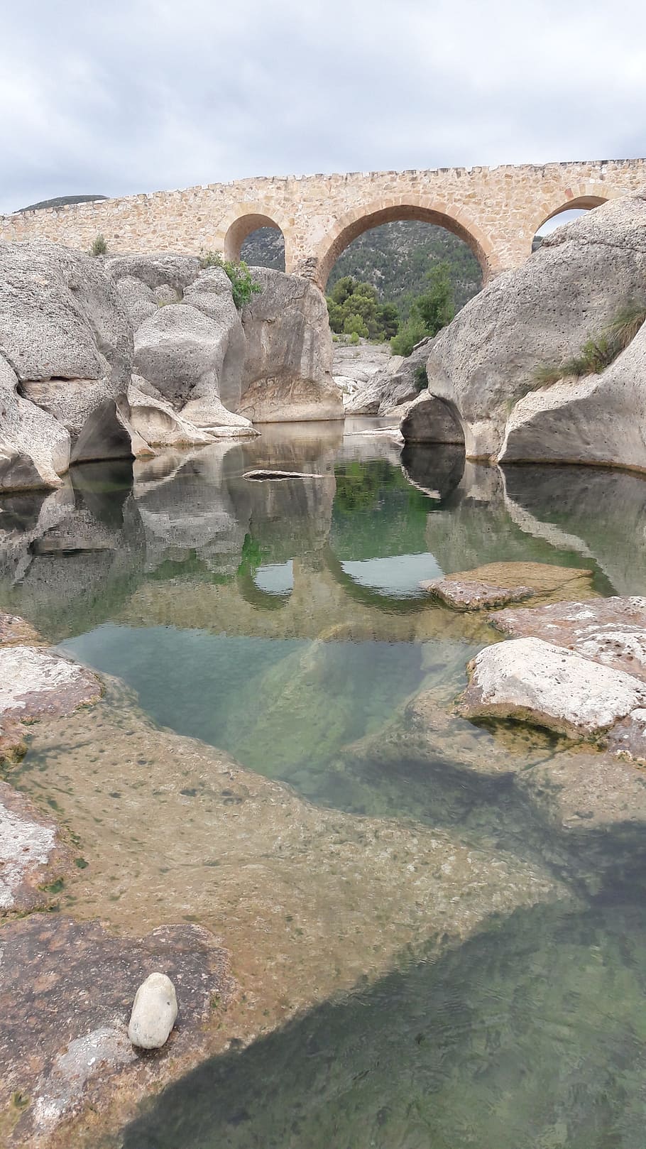river, nature, landscape, rock, water, rock - object, solid HD wallpaper