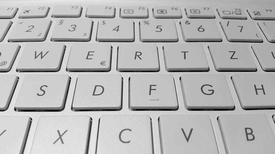 silver computer keyboard, keys, white, periphaerie, chiclet keyboard, HD wallpaper