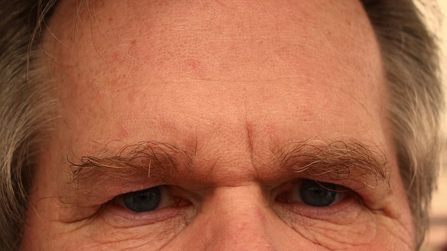 man's eye, Forehead, Eyes, Face, Nose, Psychology, think, anxious