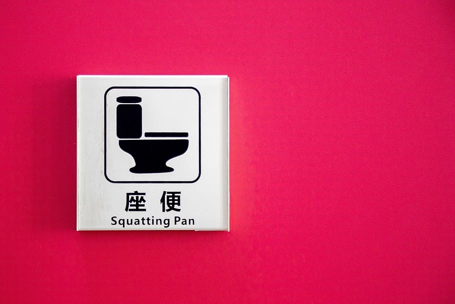 Chinese, Toilet, Sign, Red, Door, Symbol, communication, colored background