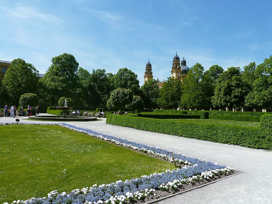 Munich, Colorful, park, summer, sky, grass, green, plant, quiet HD wallpaper