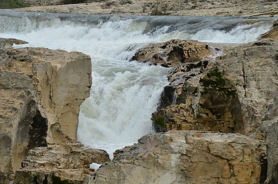 torrent, water courses, rocks, river, landscape, cascade, whirlpool, HD wallpaper