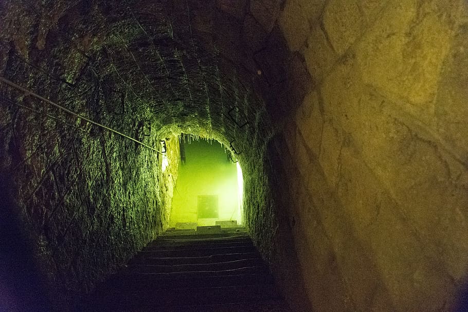 Stairs, Bunker, Fort, Water, gradually, douaumont, france, verdun HD wallpaper