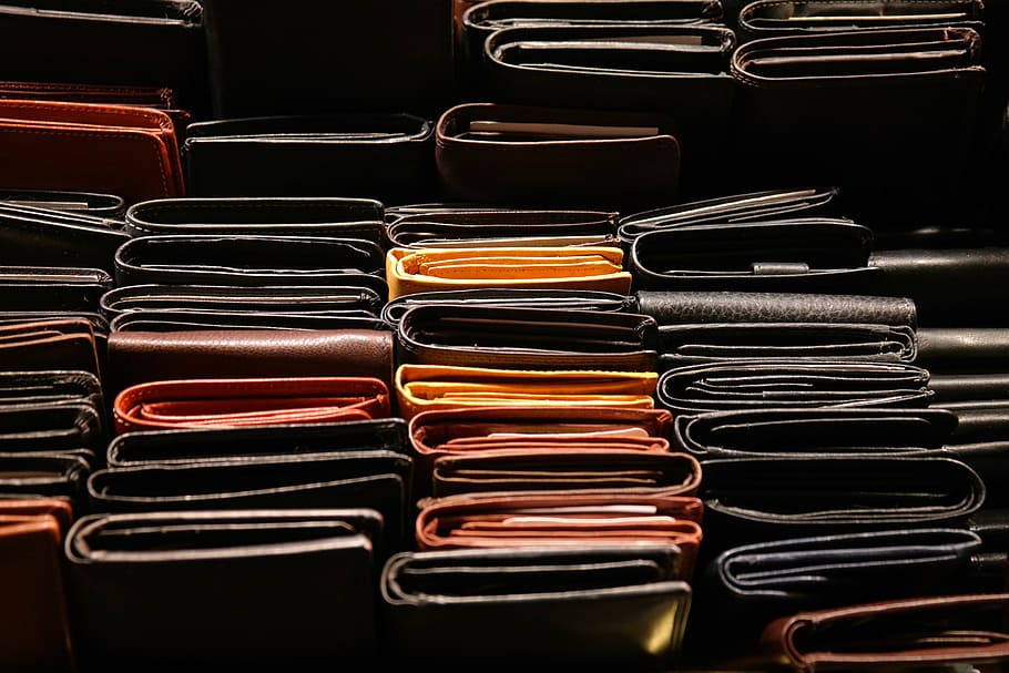 leather wallet lot, purse, purses, pay, shopping, money, leather exchanges HD wallpaper