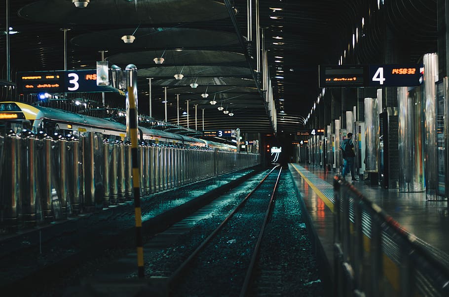 people in train station, empty train station photo, Underground Rail