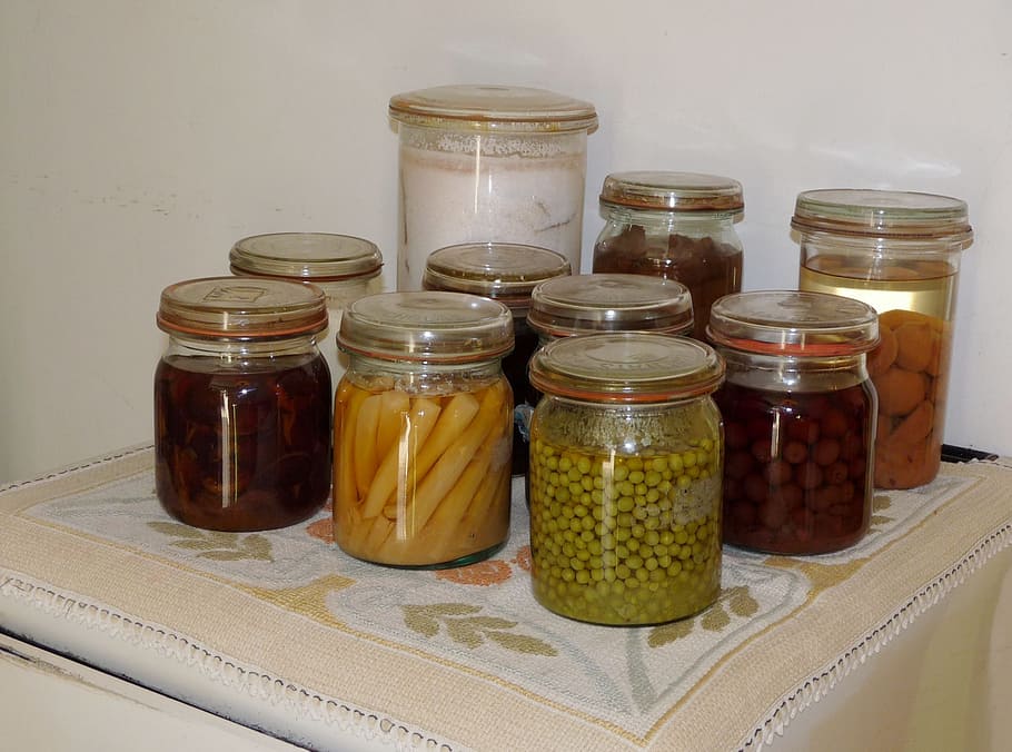 make a, jar, preserve, glass, vegetables, harvest, peas, carrots HD wallpaper