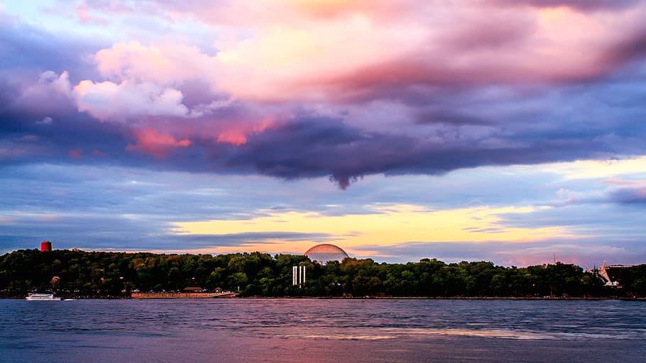 sunset, sky, cloud, montreal, canada, montreal biosphere, cloud - sky, HD wallpaper