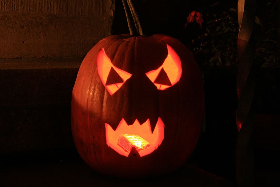 halloween, pumpkin, pumpkin lantern, light, candle, ghost, gespenstig HD wallpaper