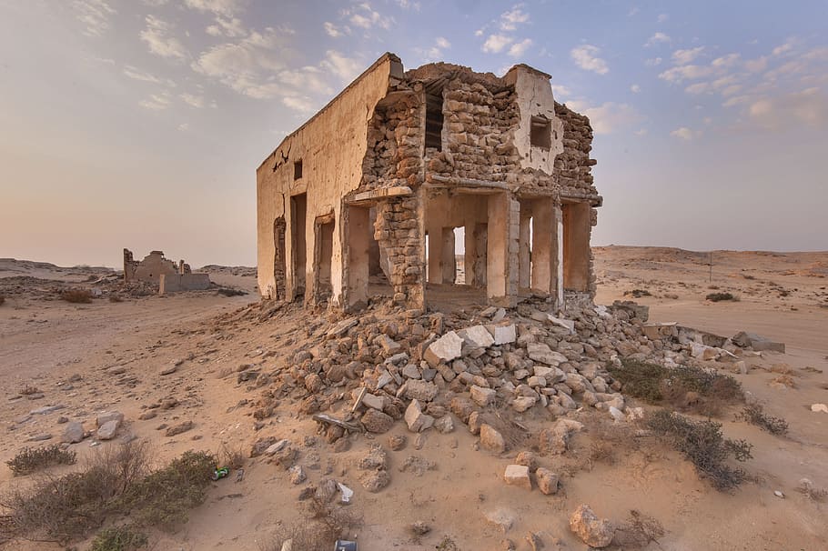 doha, traditional, ghost, house, architecture, sky, history HD wallpaper