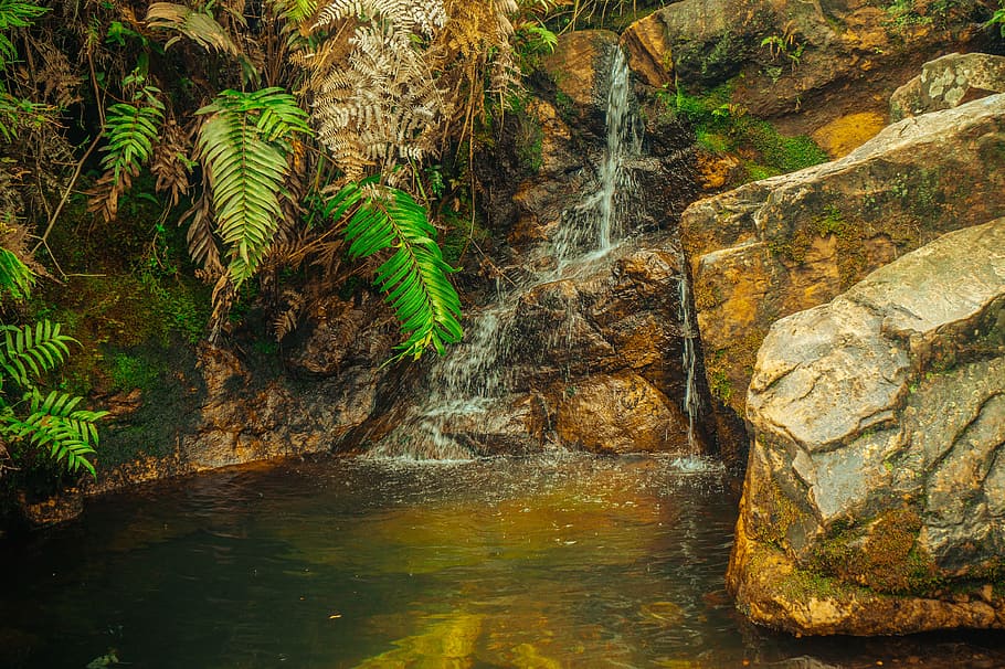 waterfall, cascade, rocks, nature, landscape, brazil, rio, stone HD wallpaper