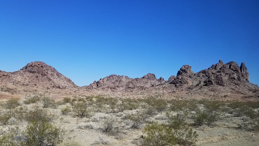 nature, desert, blue, sky, mountains, scenery, environment HD wallpaper