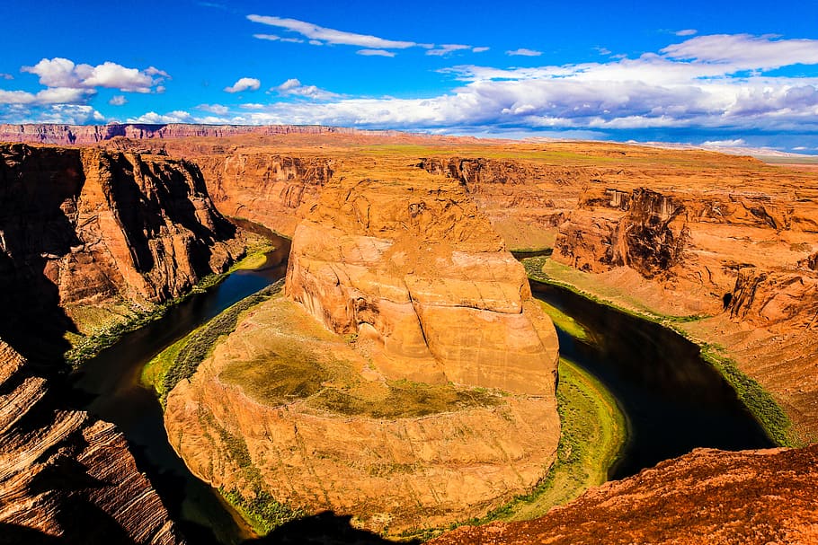 united states, arizona, page, the colorado river, horseshoe band, HD wallpaper