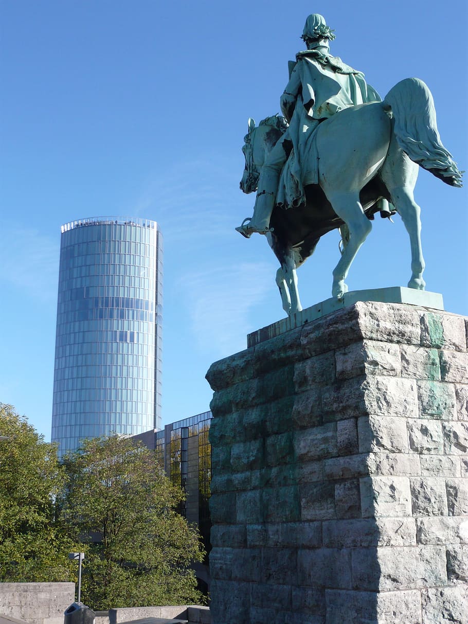 cologne, deutz, triangle, equestrian statue, sculpture, architecture HD wallpaper