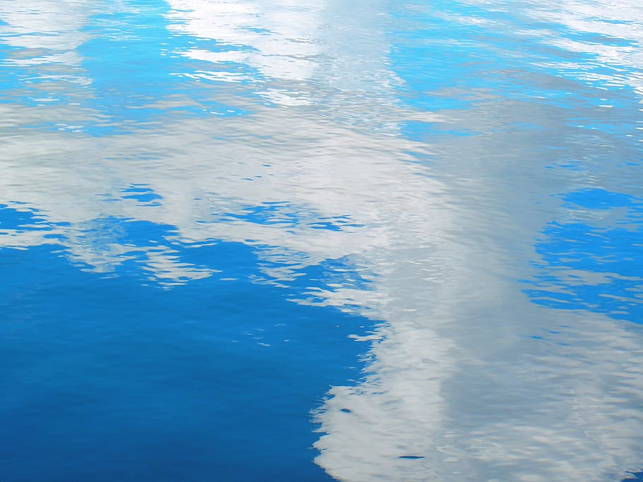 outdoors, water, surface, sky, reflection, blue, no people HD wallpaper