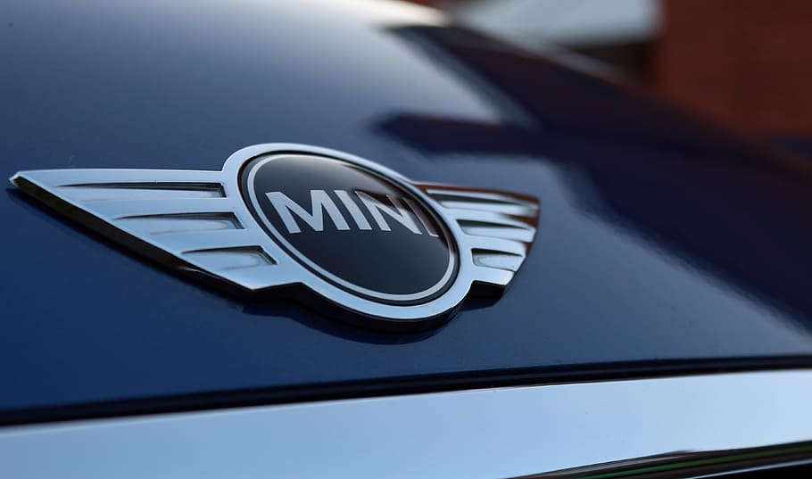 silver MINI emblem in close-up photo, cooper, car, automobile HD wallpaper
