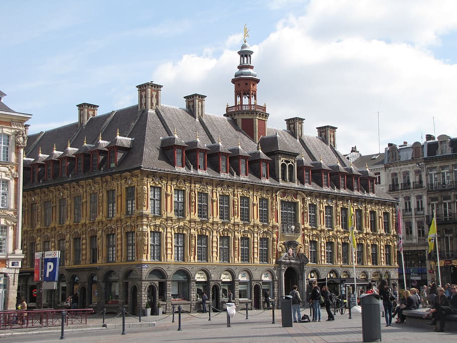 lille, france, north, flanders, flemish, old stock exchange, HD wallpaper