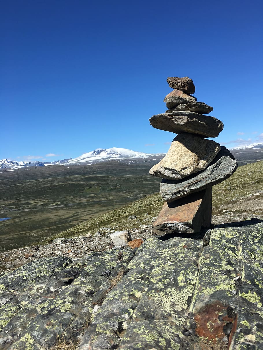 rocks, blue, norway, mountain, nature, travel, landscape, sky HD wallpaper