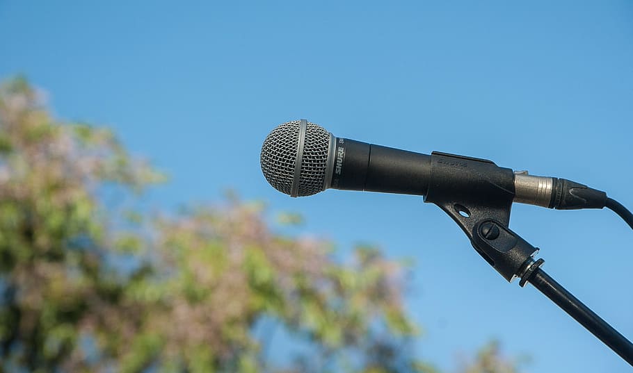 selective focus photography of microphone, sound, save, communication HD wallpaper