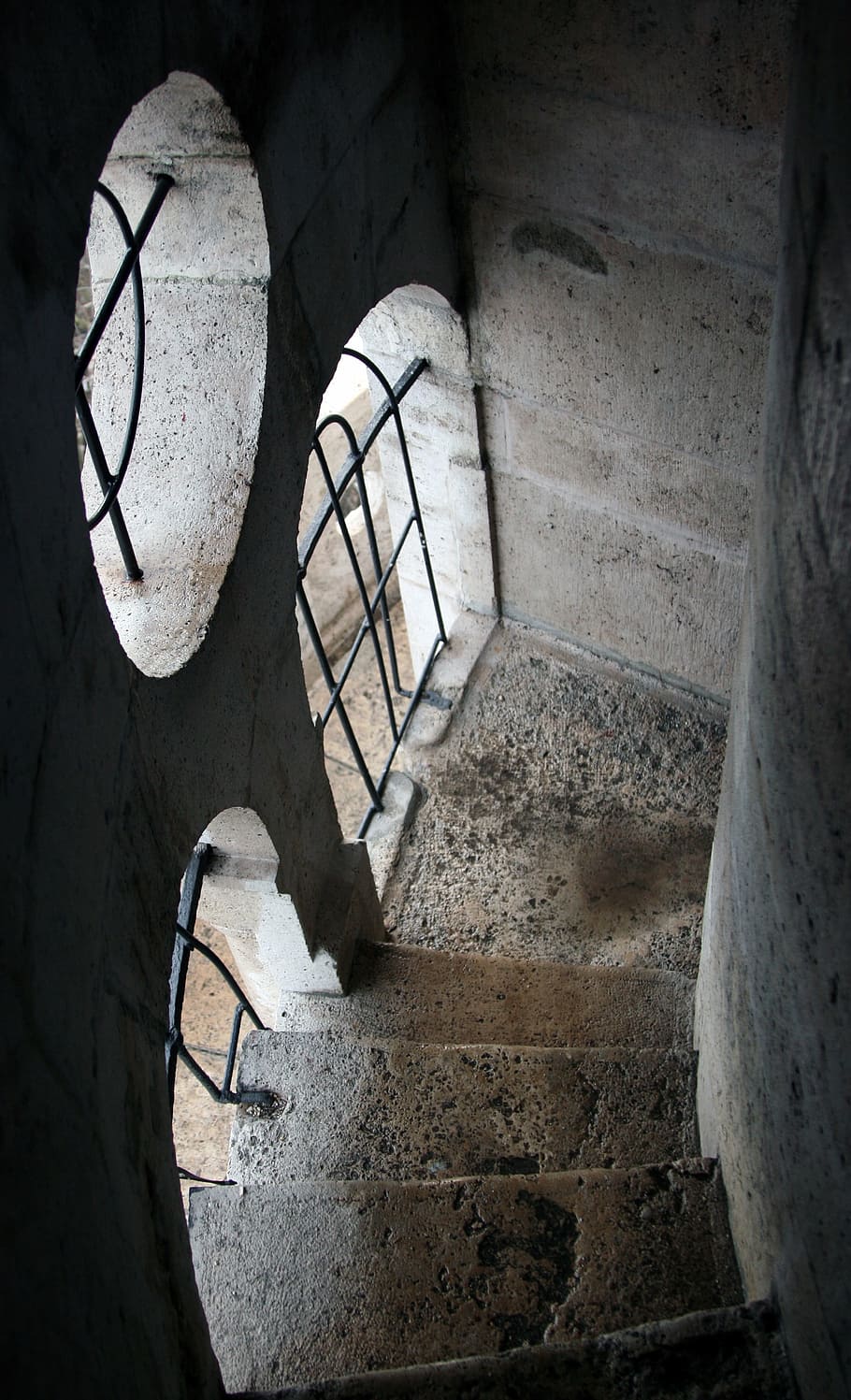 stair, stone, light, architecture, no people, staircase, wall - building feature HD wallpaper