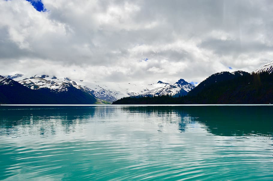 The Perfect Place to Sit, mountain near body of water, snow, rock HD wallpaper