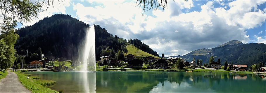 france, haute savoie, chatel, nature, body of water, panoramic, HD wallpaper