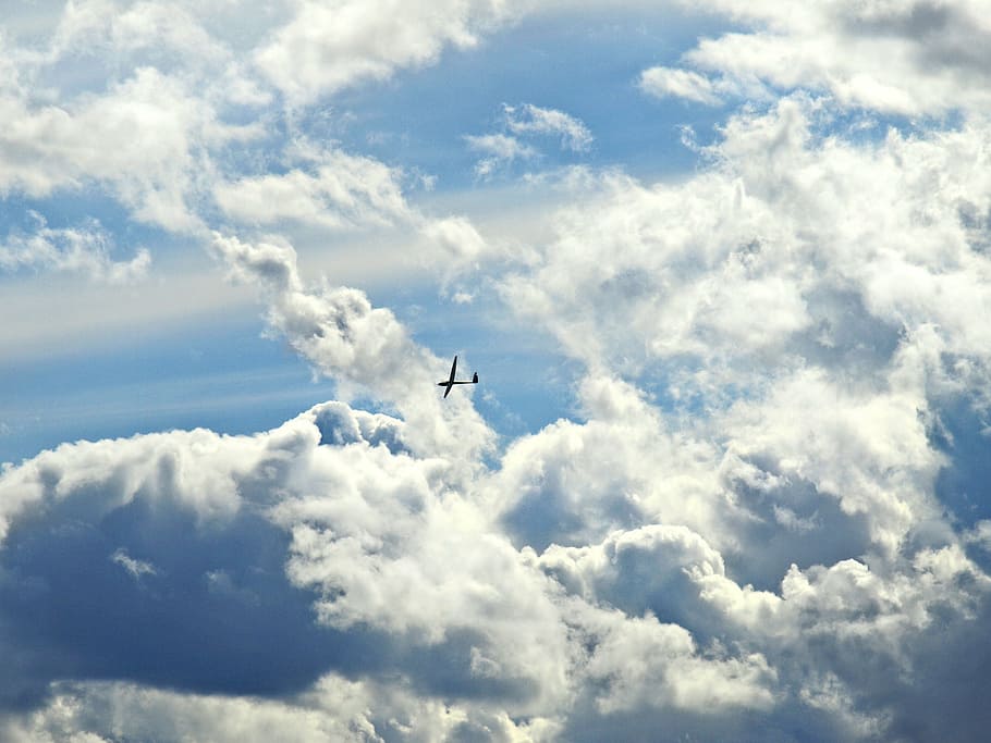 selgelflieger, glider, aircraft, sky, clouds, clouds form, dramatic, HD wallpaper