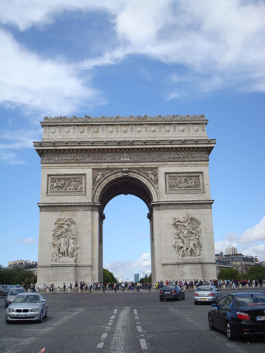 arc de triomphe, paris, transportation, mode of transportation HD wallpaper