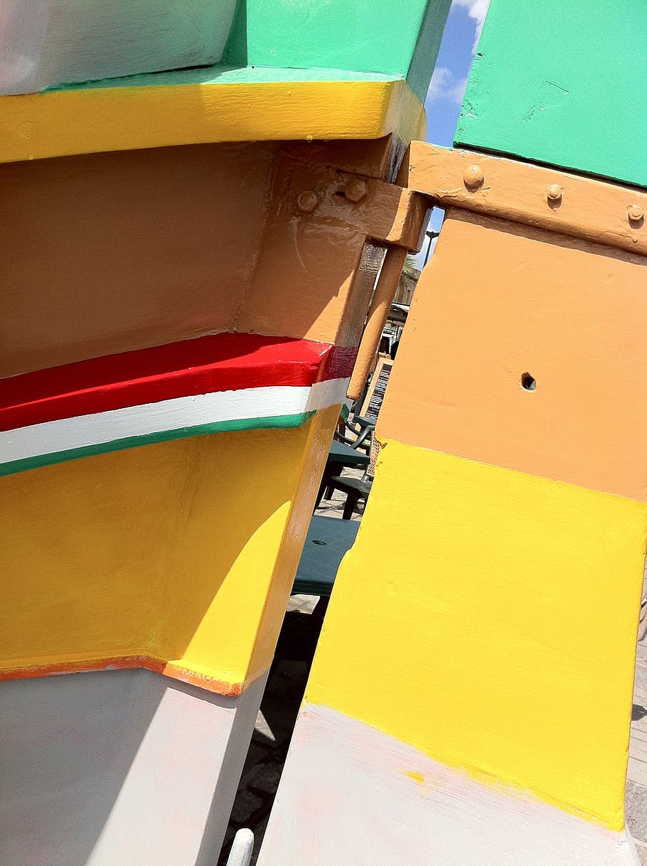 colors, boat, background, yellow, no people, multi colored HD wallpaper