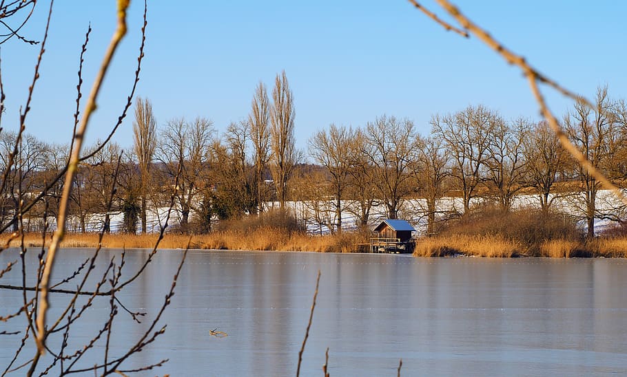 waters, reflection, nature, river, winter, lake, schönwetter HD wallpaper