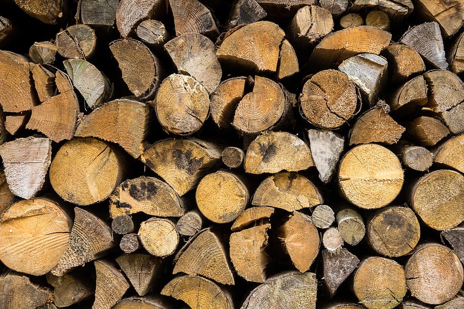wood, stacked, wood pile, holzstapel, firewood, stacked up, HD wallpaper