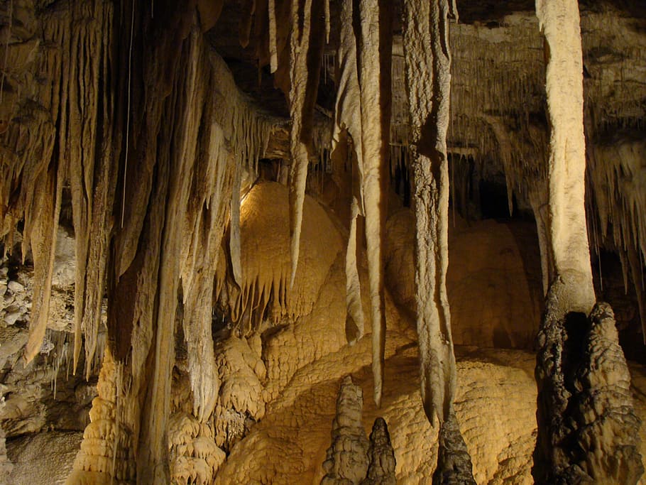Caves, Stalactites, underground, stalagmite, geology, limestone HD wallpaper