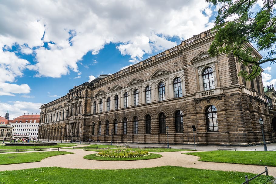 Dresden, Kennel, Architecture, Building, old town, summer, clouds HD wallpaper
