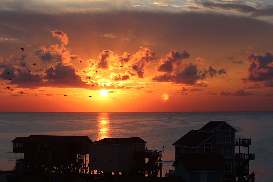 Sunset, Clouds, Sea, Twilight, sky, dusk, nature, cloud - Sky HD wallpaper