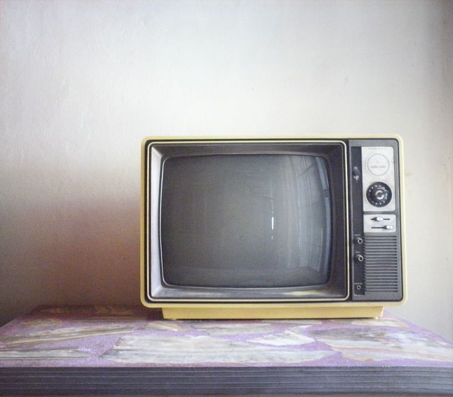 tv, vintage, old, technology, retro styled, television set