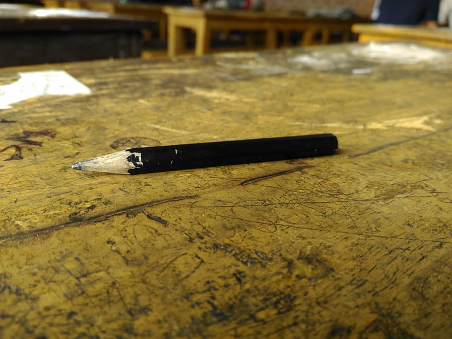 pencil, bench, class, wood - material, close-up, no people HD wallpaper