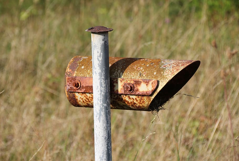 mailbox, letter boxes, post, rusty, metal, old, day, no people HD wallpaper