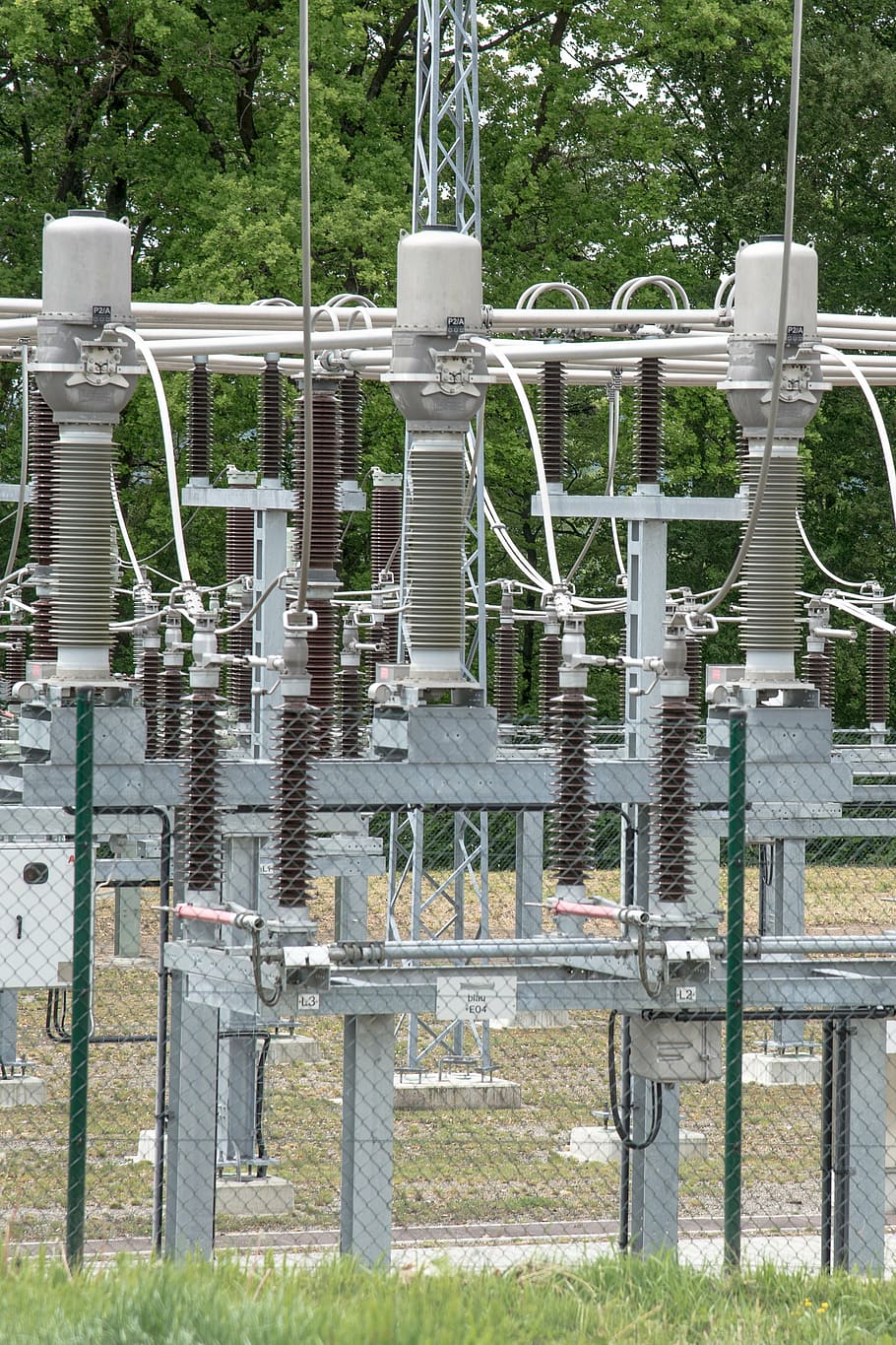 substation, high voltage, energy, current, risk, dangerous, HD wallpaper