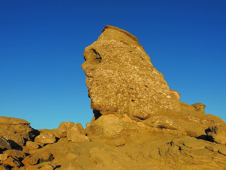 Sphinx, Bucegi, Mountain, Monument, romania, sky, blue, rock - object HD wallpaper